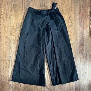 Banana Republic Black Organic Cotton Wide-Leg Pants